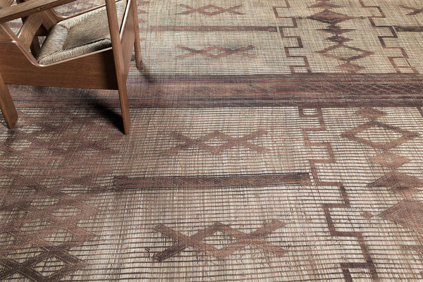 Vintage African Tuareg Mat - African handwoven - close-up of weave texture and pile [#67]