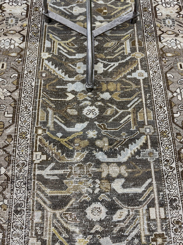 Antique Persian Malayer Runner - narrow runner - close-up of weave texture and pile [#9]
