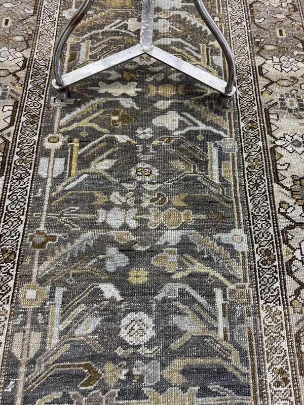 Antique Persian Malayer Runner - narrow runner - overhead flat lay view [#9]