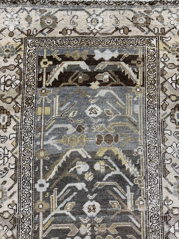Antique Persian Malayer Runner - narrow runner - detailed border and fringe [#9]