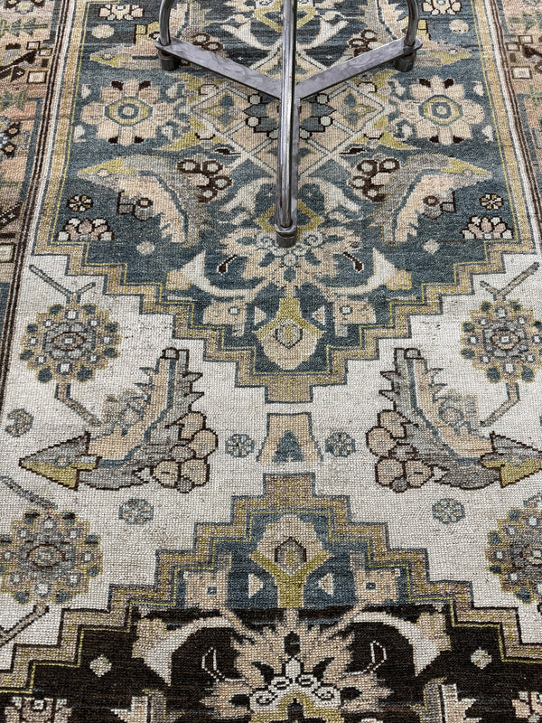Antique Persian Malayer Runner - narrow runner - overhead flat lay view [#8]