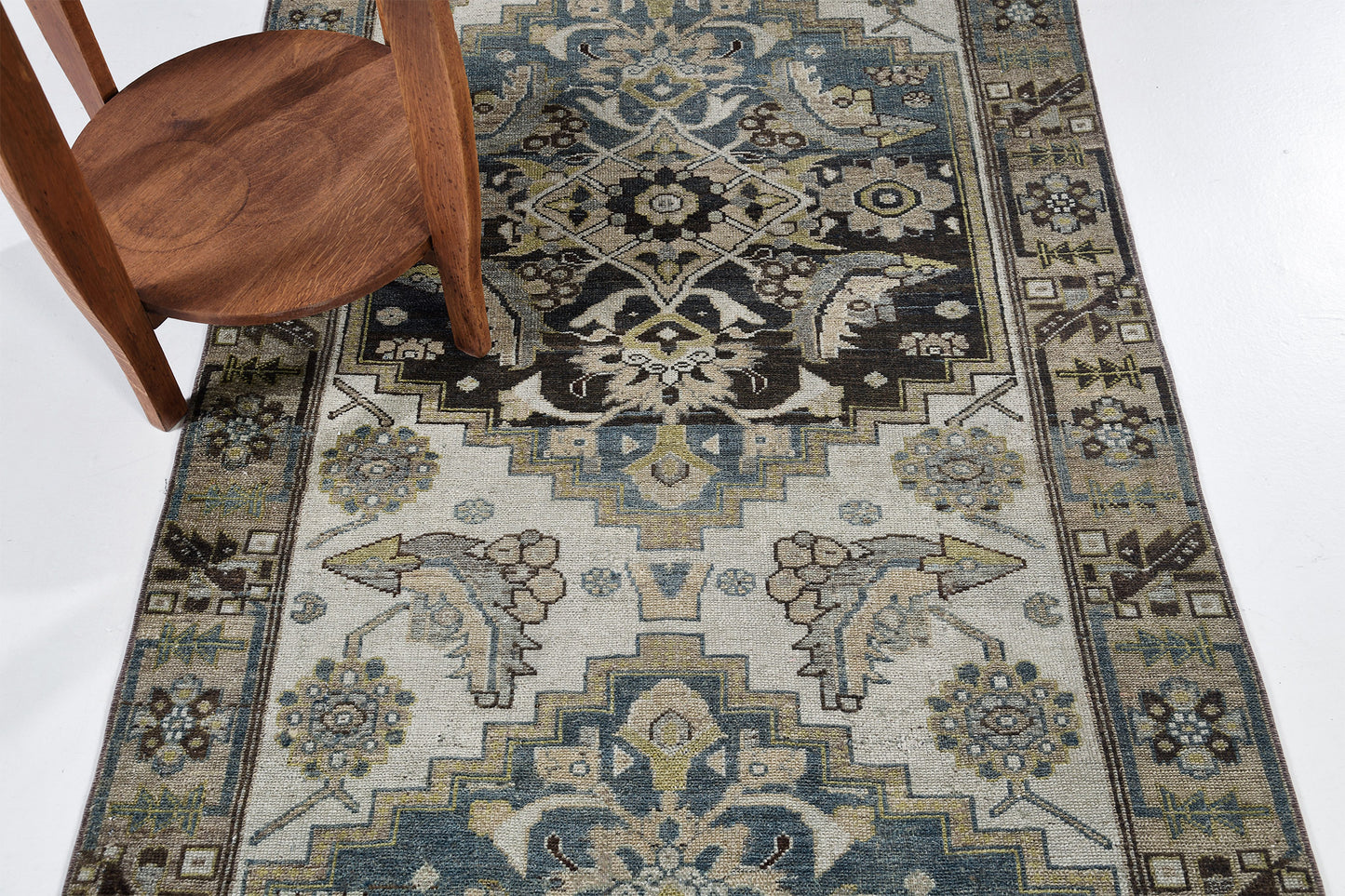 Antique Persian Malayer Runner - narrow runner - detailed border and fringe [#8]