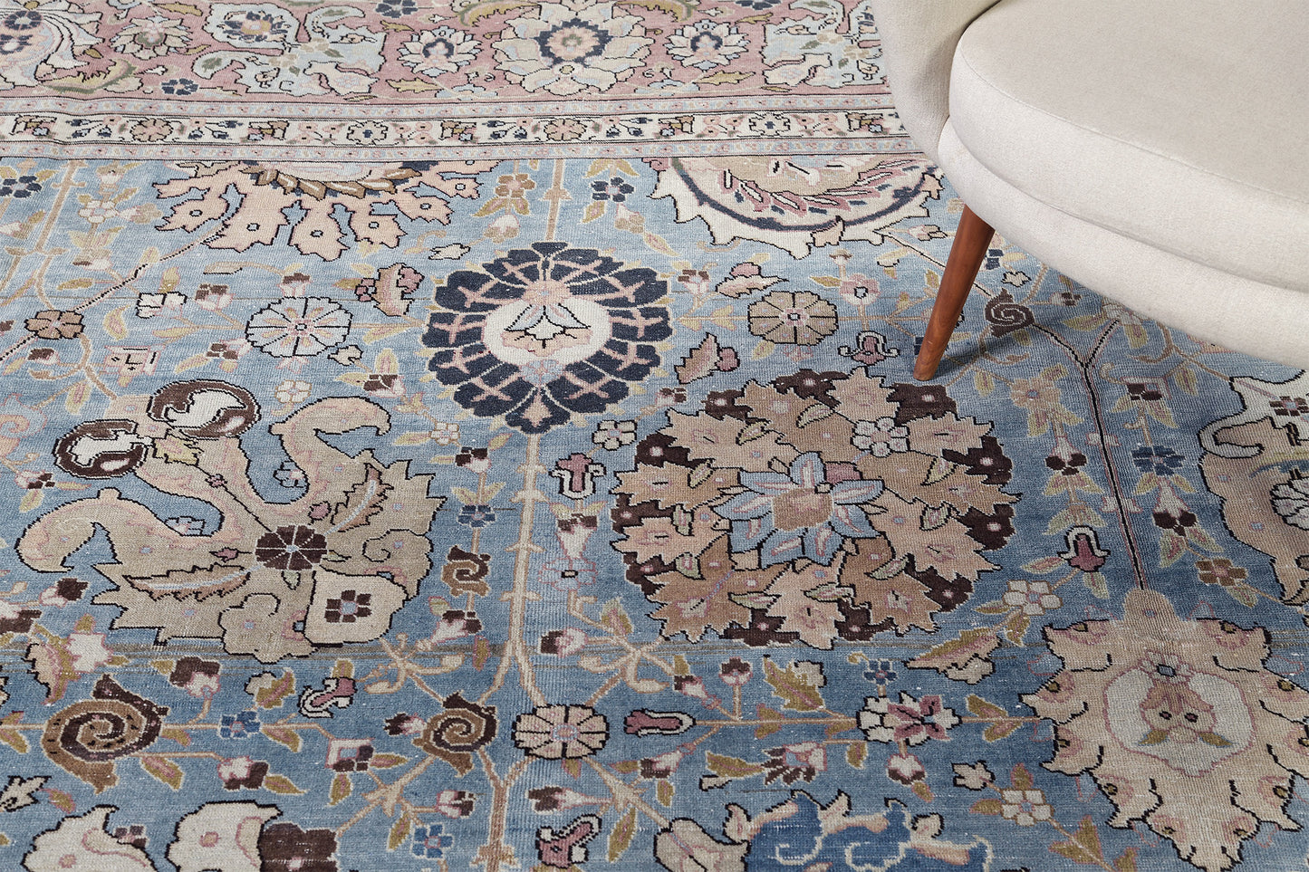 Antique Persian Tabriz - overhead flat lay view [#22]