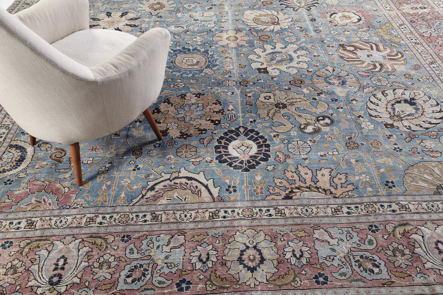 Antique Persian Tabriz - styled in room setting [#22]