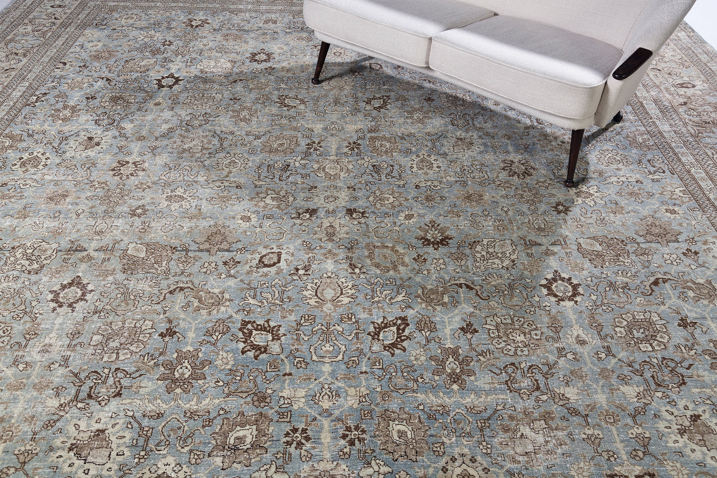 Antique Persian Tabriz - close-up of weave texture and pile [#20]
