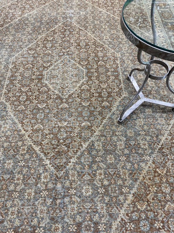 Antique Persian Tabriz - detailed border and fringe [#21]