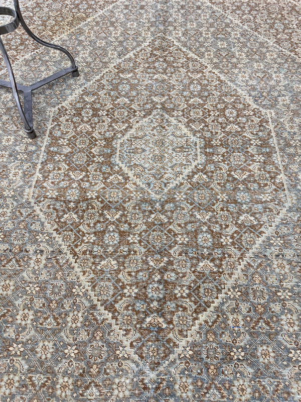 Antique Persian Tabriz - overhead flat lay view [#21]