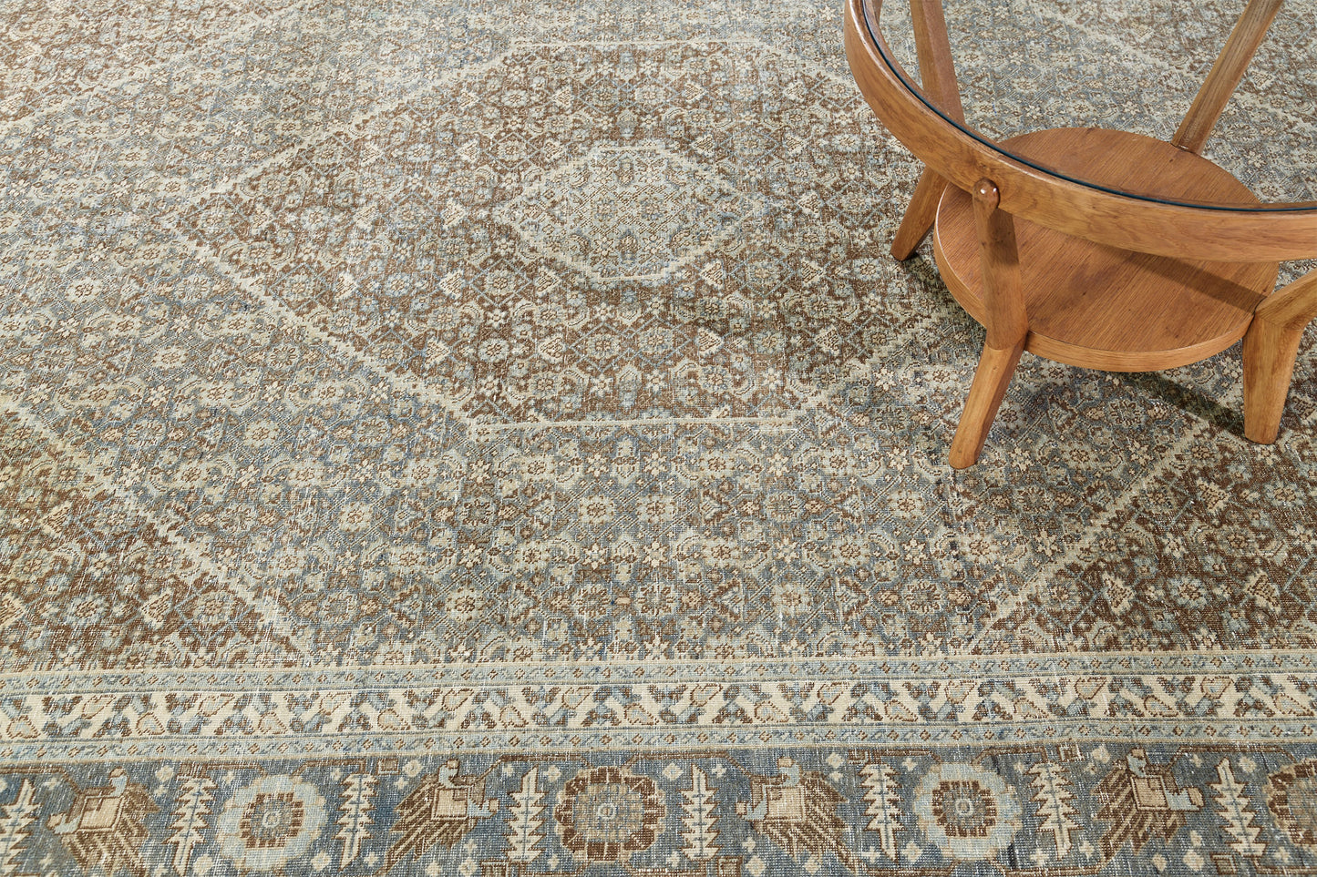 Antique Persian Tabriz - reverse side showing construction [#21]