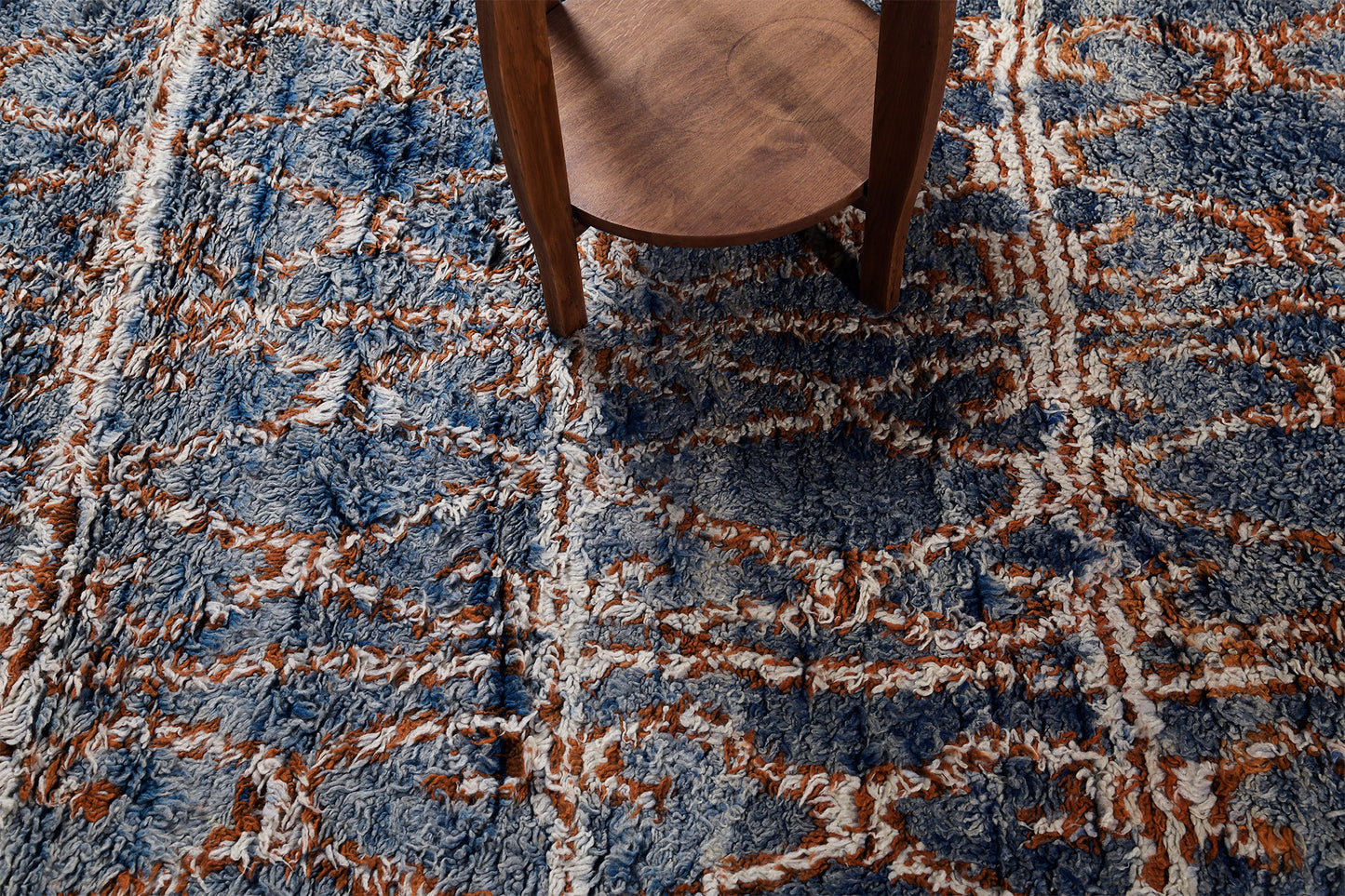Vintage Moroccan Beni M'Guild - handwoven in Morocco - overhead flat lay view [#1]