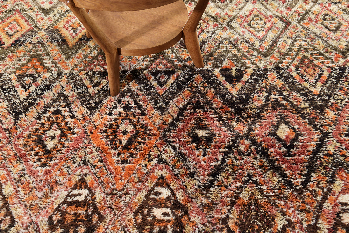 Vintage Moroccan Beni M'Guild - handwoven in Morocco - overhead flat lay view [#2]