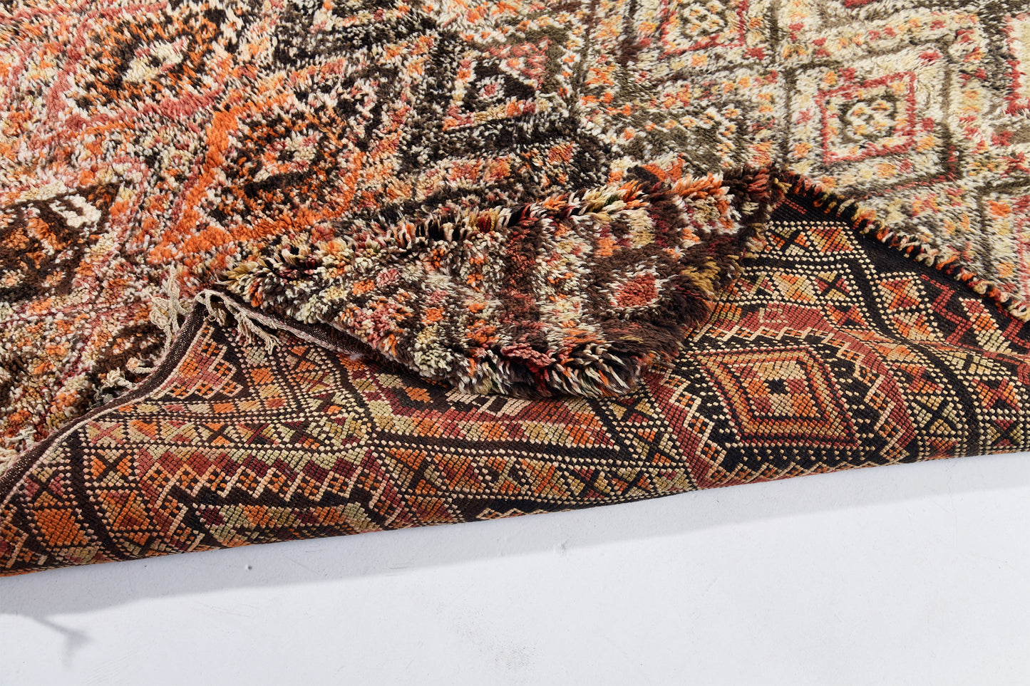 Vintage Moroccan Beni M'Guild - handwoven in Morocco - reverse side showing construction [#2]