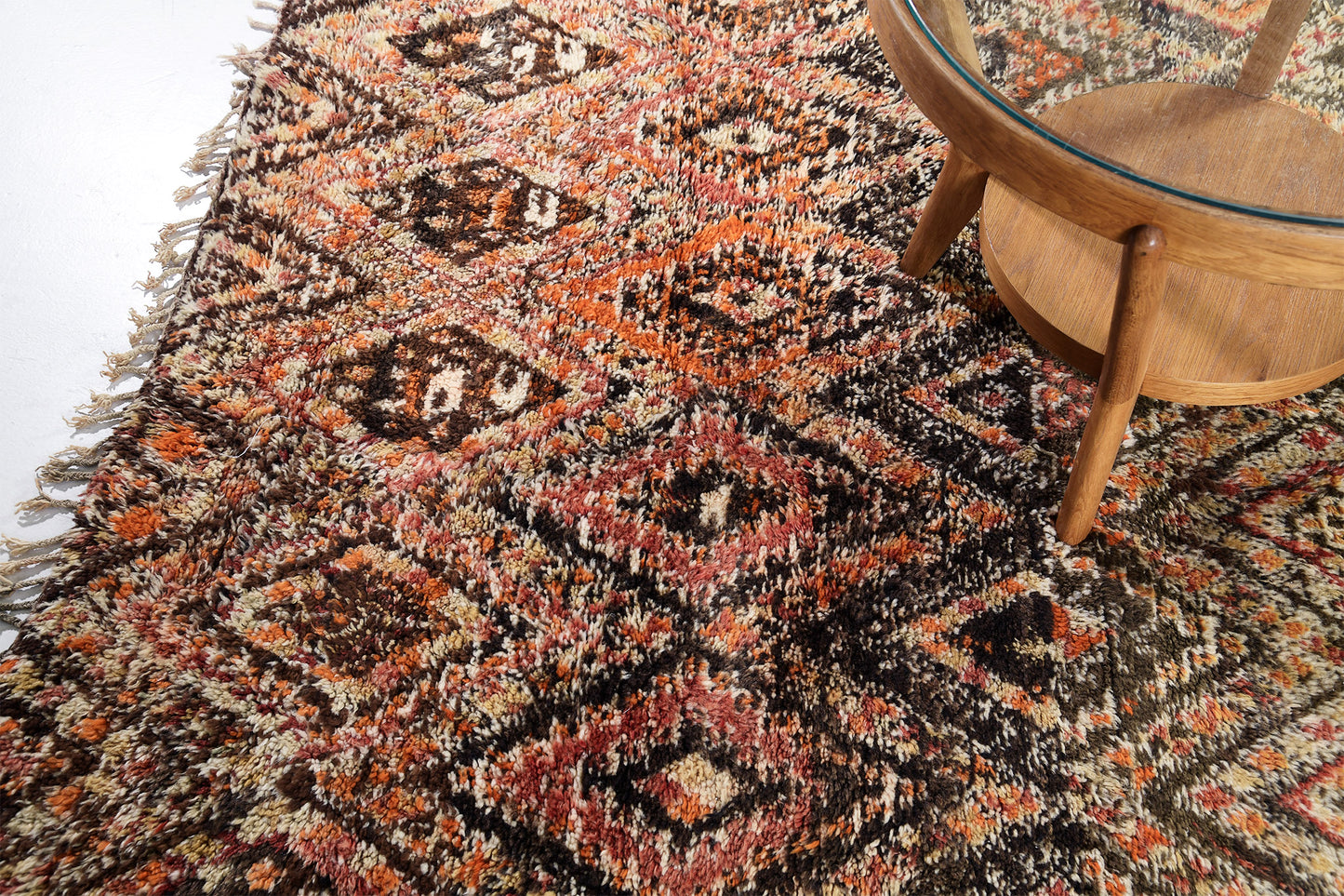 Vintage Moroccan Beni M'Guild - handwoven in Morocco - close-up of weave texture and pile [#2]