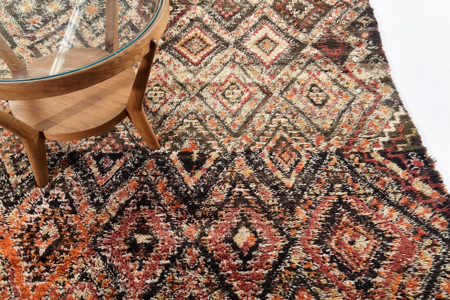 Vintage Moroccan Beni M'Guild - handwoven in Morocco - styled in room setting [#2]