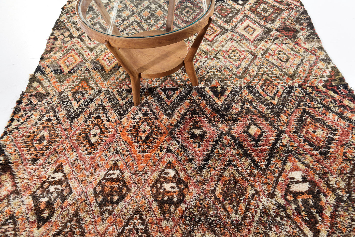 Vintage Moroccan Beni M'Guild - handwoven in Morocco - full length showing color variation [#2]
