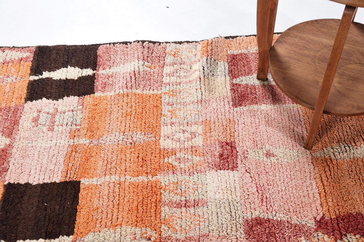 Vintage Moroccan Azilal - handwoven in Morocco - close-up of weave texture and pile [#13]