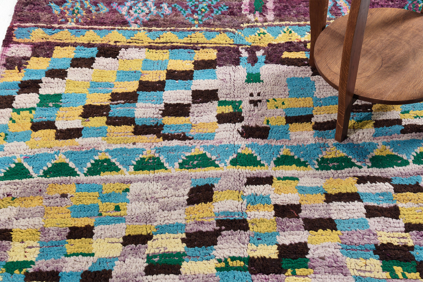 Vintage Moroccan Azilal Runner - narrow runner, handwoven in Morocco - close-up of weave texture and pile [#16]