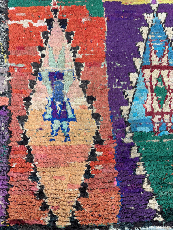 Vintage Moroccan Azilal - handwoven in Morocco - detailed border and fringe [#17]