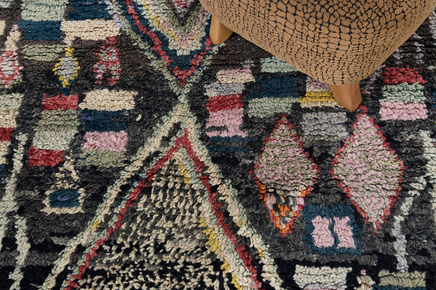 Vintage Moroccan Azilal - handwoven in Morocco - styled in room setting [#18]