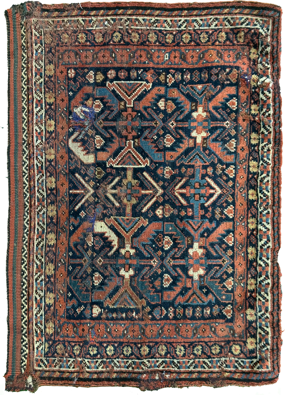 Antique Persian Khamseh Bag Face - one-of-a-kind handmade area rug