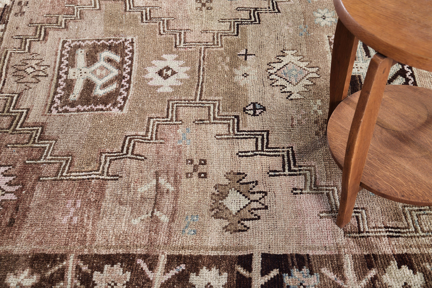 Vintage Turkish Kars - hand-knotted in Turkey - close-up of weave texture and pile [#6]