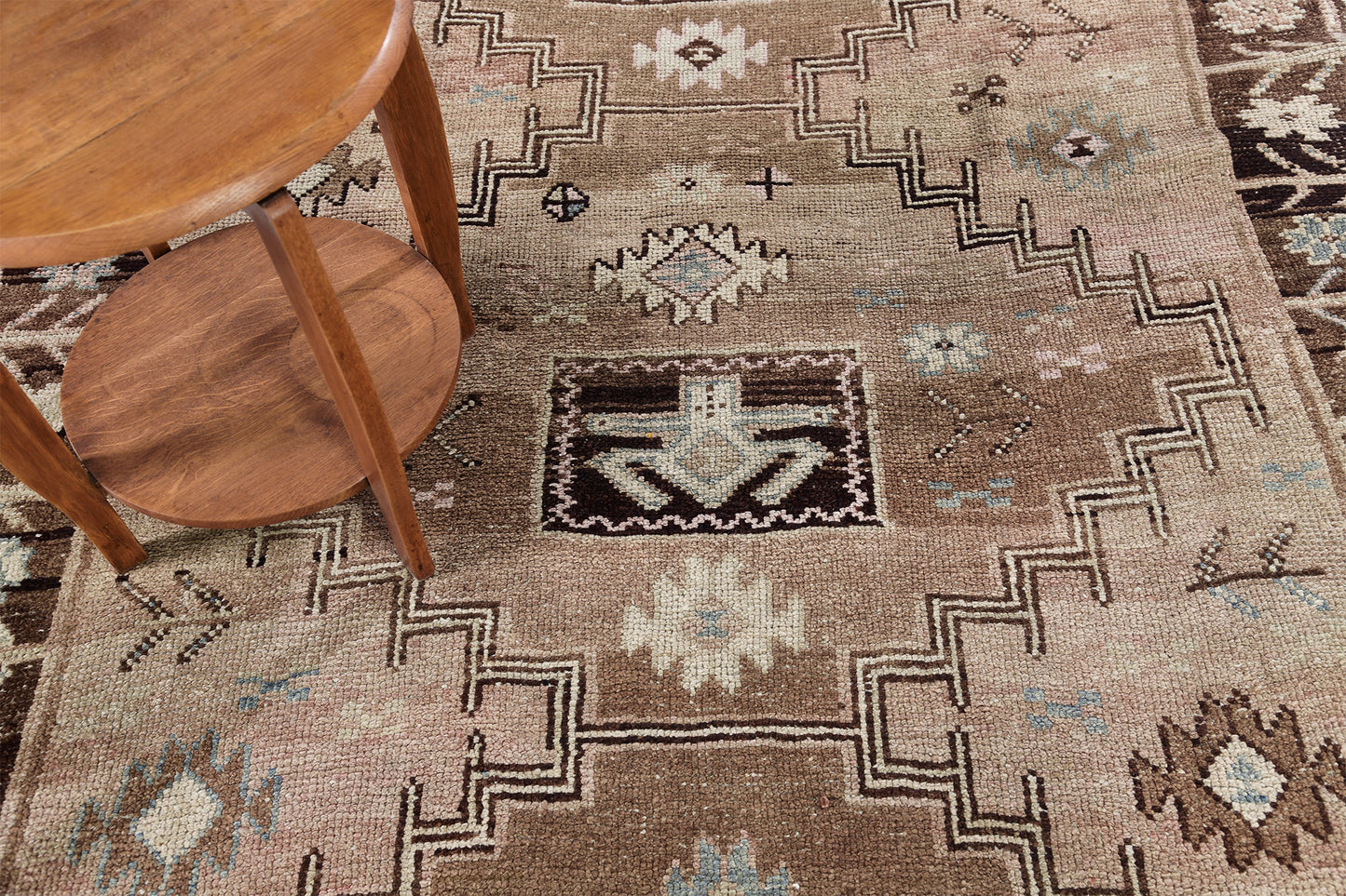 Vintage Turkish Kars - hand-knotted in Turkey - overhead flat lay view [#6]