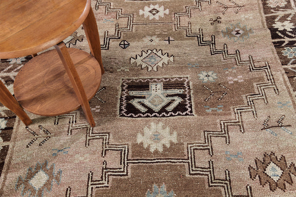 Vintage Turkish Kars - hand-knotted in Turkey - overhead flat lay view [#6]