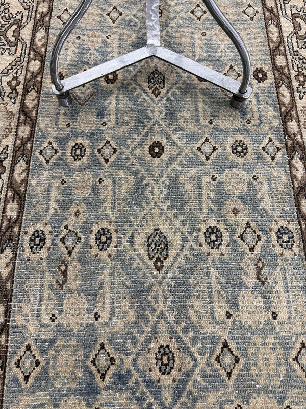 Vintage Persian Malayer Runner - narrow runner - overhead flat lay view [#3]