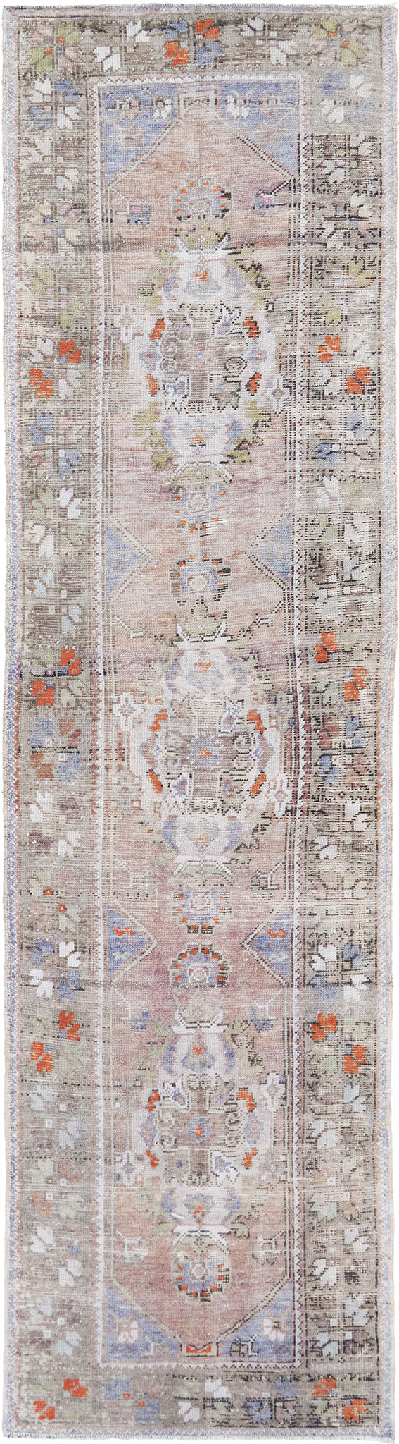 Antique Turkish Oushak Runner - hand-knotted in Turkey - one-of-a-kind handmade area rug [#3]
