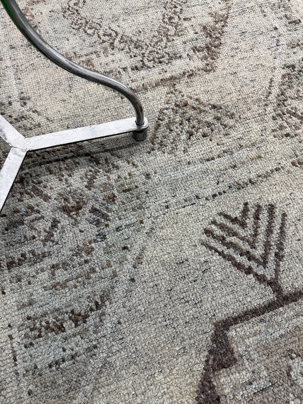Vintage Turkish Kars Runner - narrow runner, hand-knotted in Turkey - detailed border and fringe [#9]