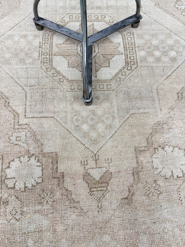Vintage Turkish Konya Runner - narrow runner, hand-knotted in Turkey - overhead flat lay view [#3]