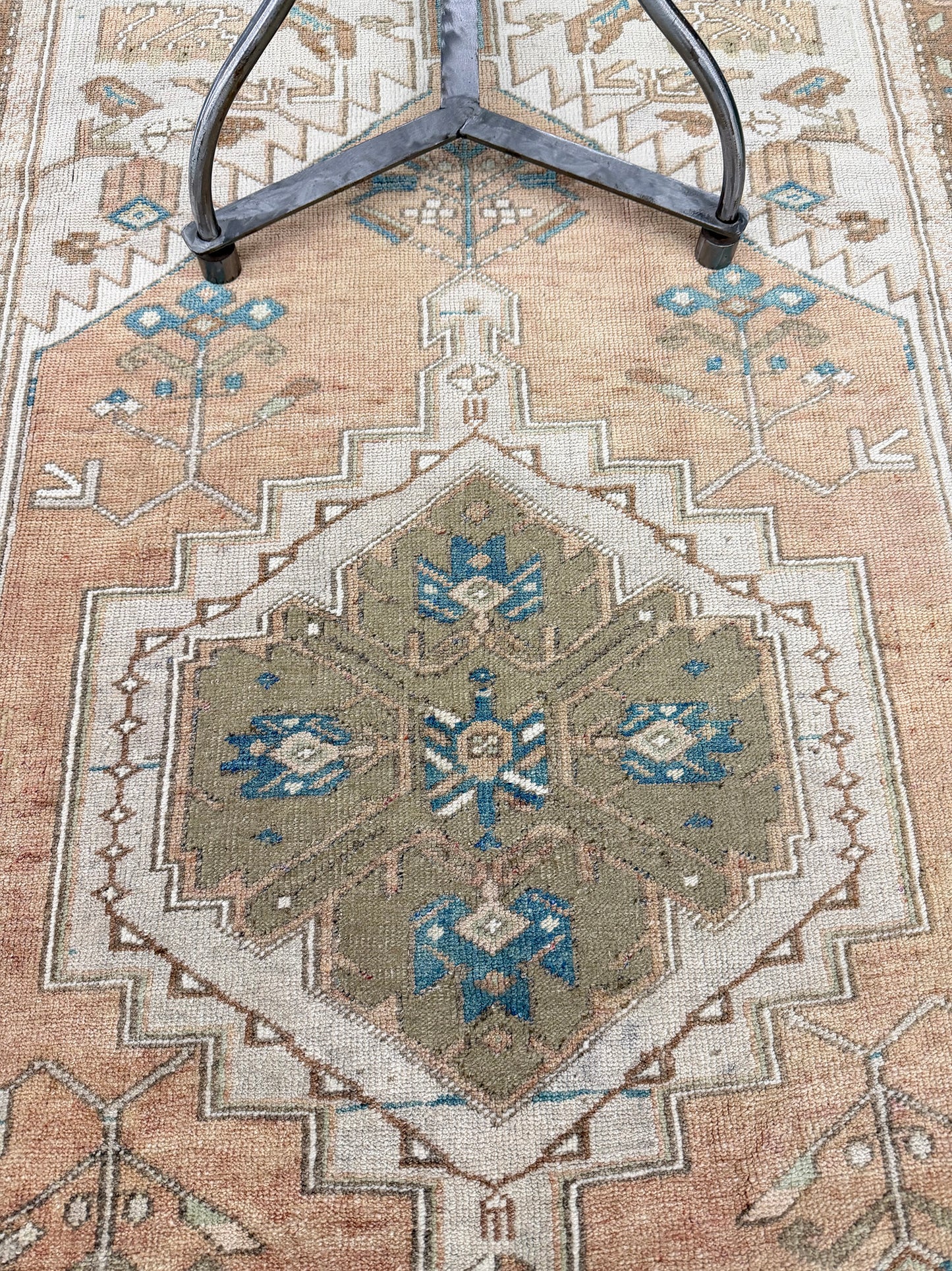 Vintage Turkish Anatolian - hand-knotted in Turkey - overhead flat lay view [#38]