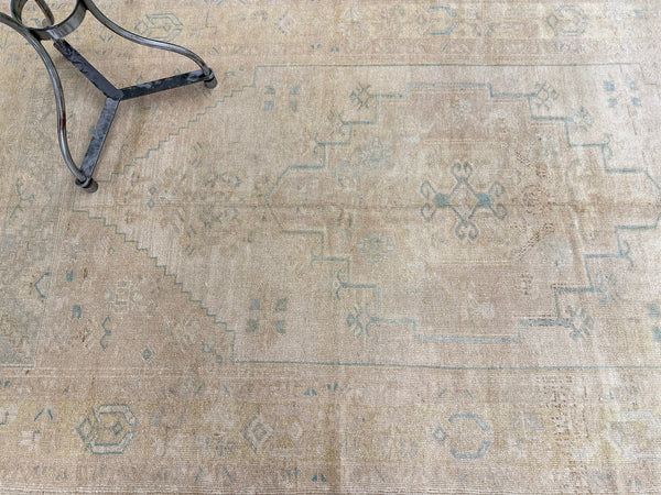 Vintage Turkish Konya - hand-knotted in Turkey - overhead flat lay view [#2]