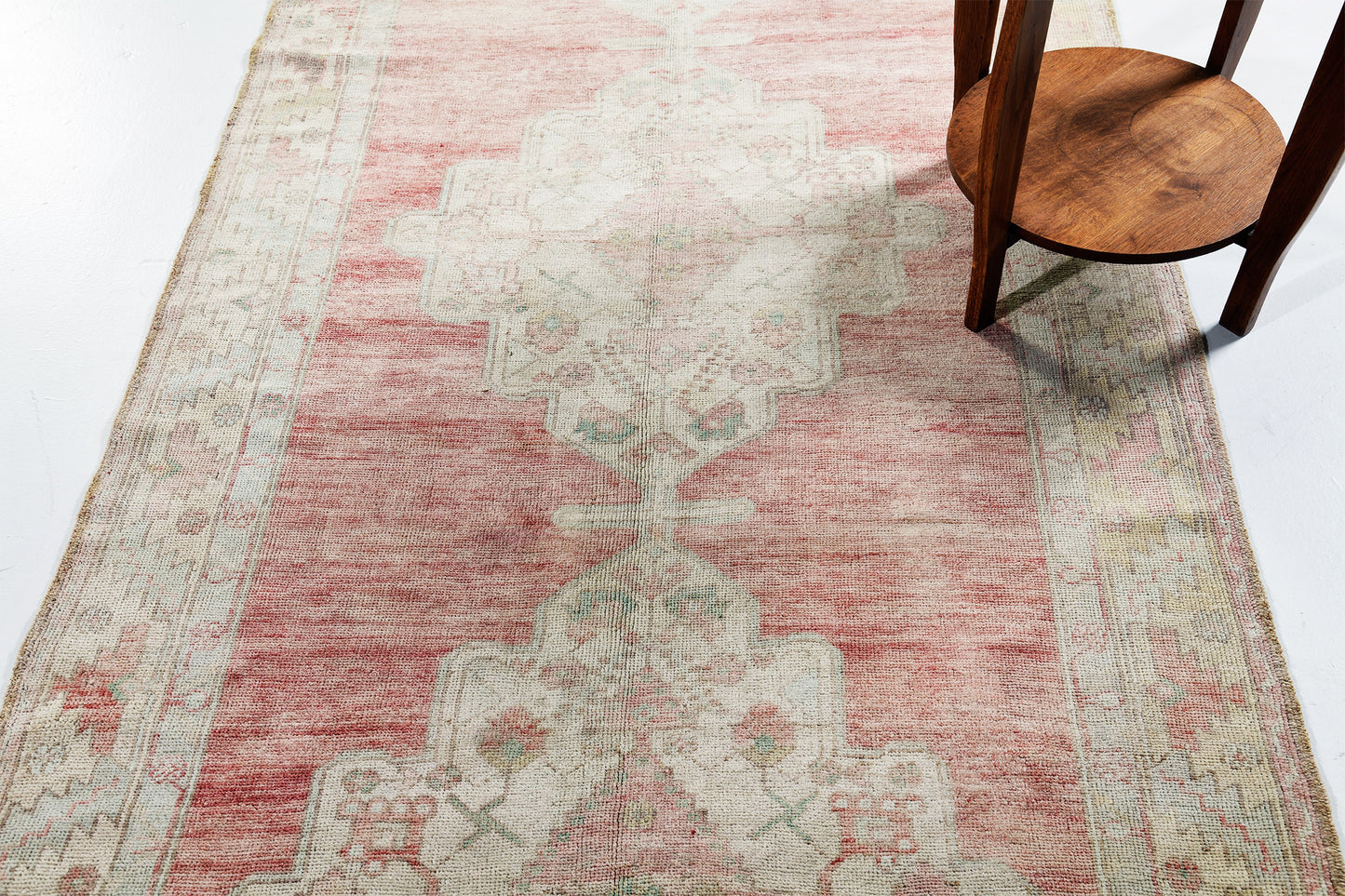 Vintage Turkish Konya Runner - narrow runner, hand-knotted in Turkey - full length showing color variation [#4]