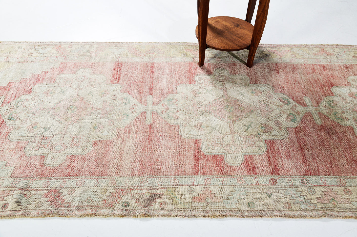 Vintage Turkish Konya Runner - narrow runner, hand-knotted in Turkey - styled in room setting [#4]