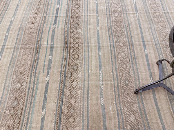 Vintage Turkish Jijim - hand-knotted in Turkey - overhead flat lay view [#1]