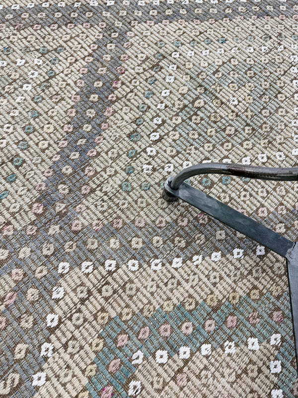 Vintage Turkish Jijim - hand-knotted in Turkey - detailed border and fringe [#3]