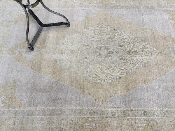 Vintage Turkish Taspinar - hand-knotted in Turkey - overhead flat lay view [#9]