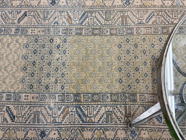 Antique Persian Malayer Runner - narrow runner - close-up of weave texture and pile [#12]