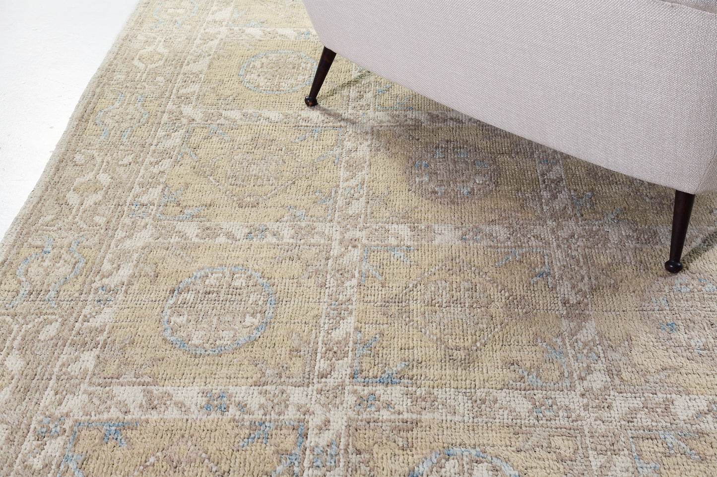 Mandira, Domicile Collection, Antique Gold - close-up of weave texture and pile