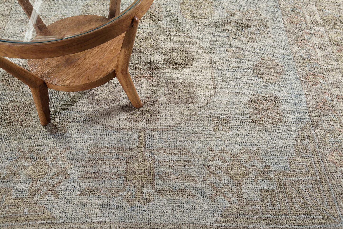 Champaka, Domicile Collection, Antique Sky - detailed border and fringe