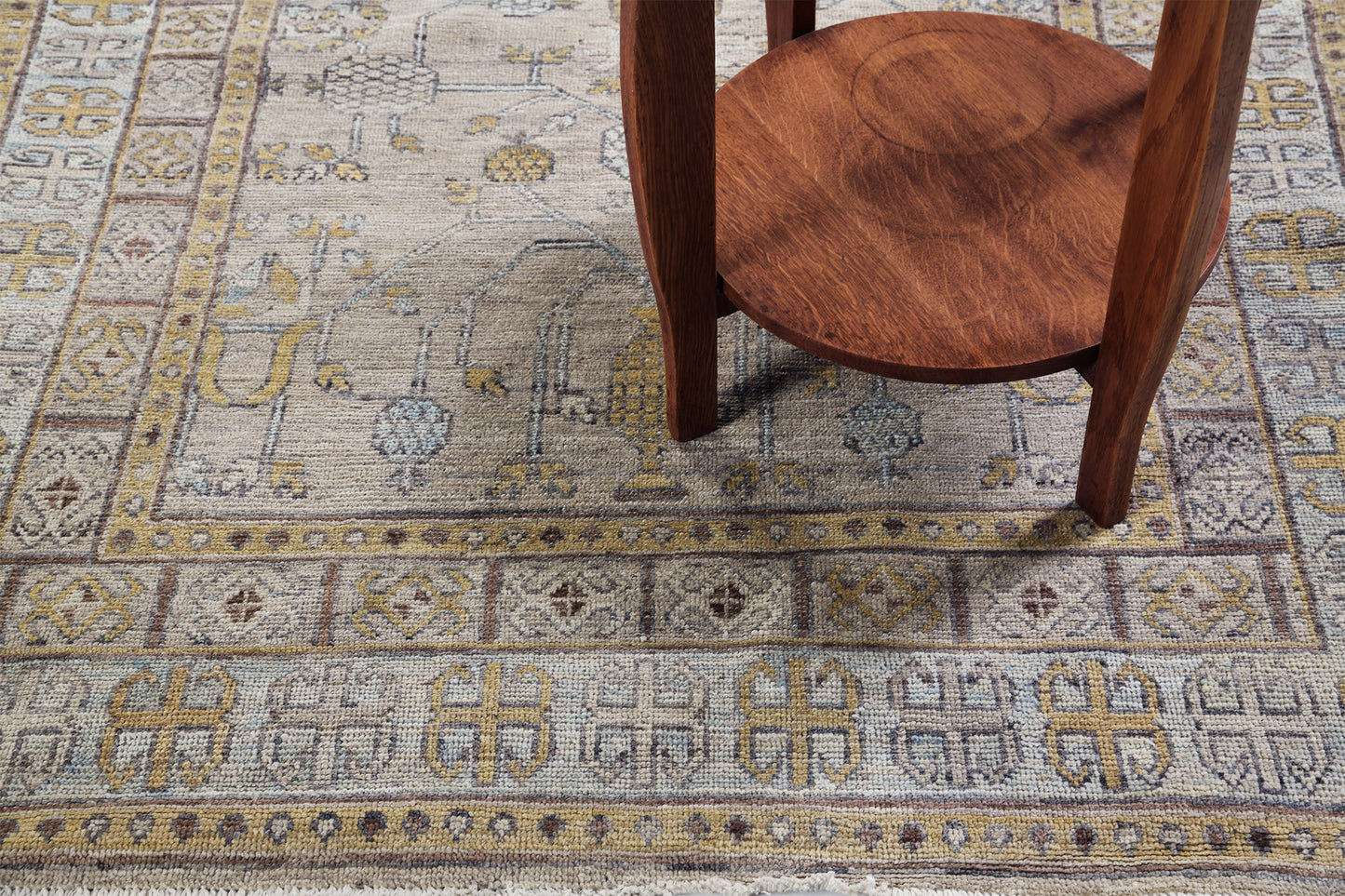 Khotan Revival, Muted Revival - East Turkestan Khotan - styled in room setting [#1]