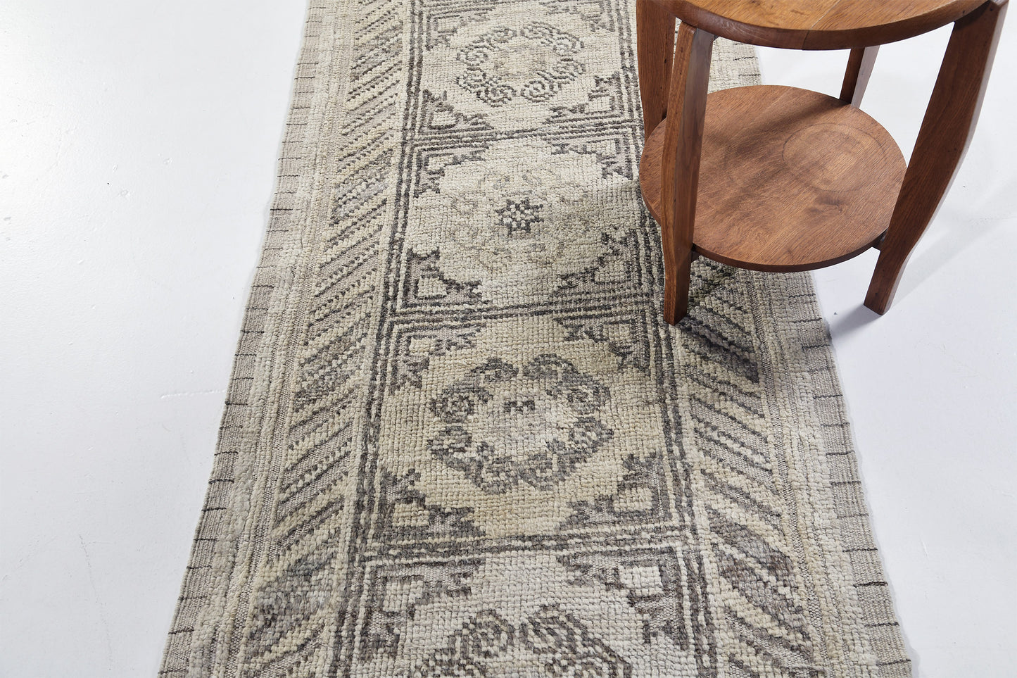Delpzir Runner, Domicile Collection, Ivory Umbra - narrow runner - close-up of weave texture and pile [#1]