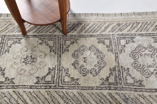 Delpzir Runner, Domicile Collection, Ivory Umbra - narrow runner - overhead flat lay view [#1]