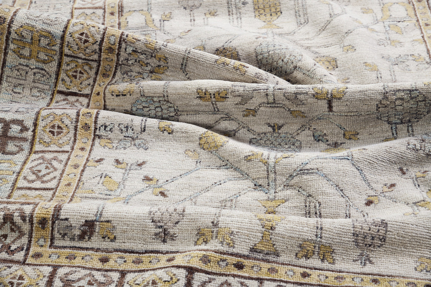 Anar, Muted Revival - artisan revival weave - full length showing color variation [#3]
