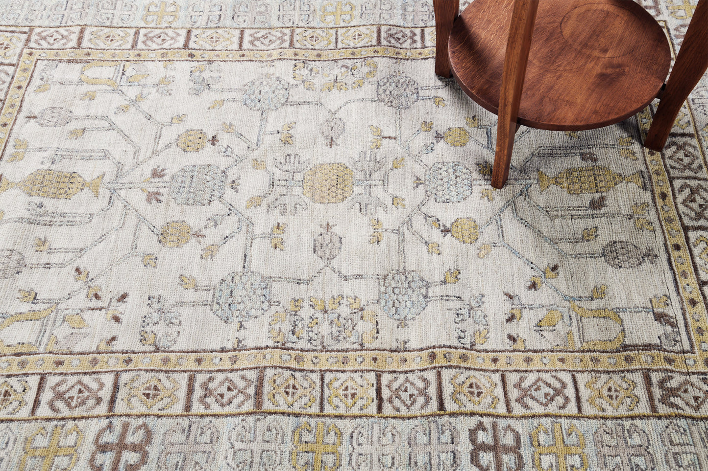 Anar, Muted Revival - artisan revival weave - detailed border and fringe [#3]