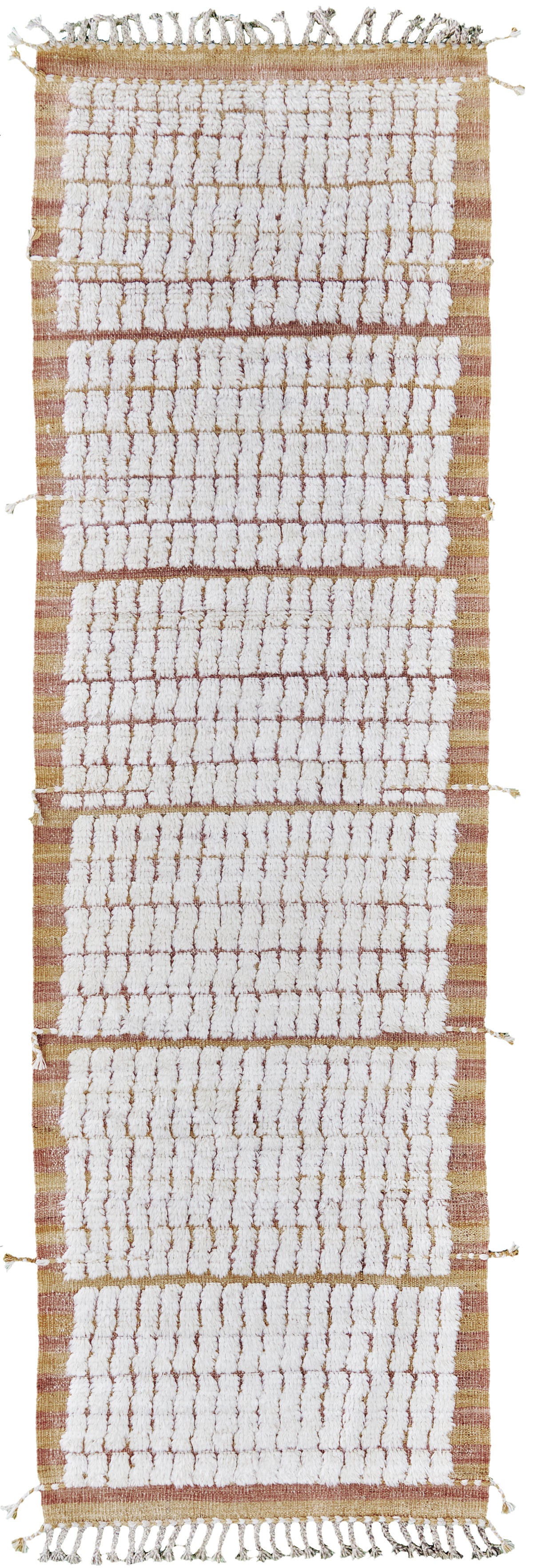 Barguzin Runner, Haute Bohemian, Ivory Rose - narrow runner - one-of-a-kind handmade area rug [#2]