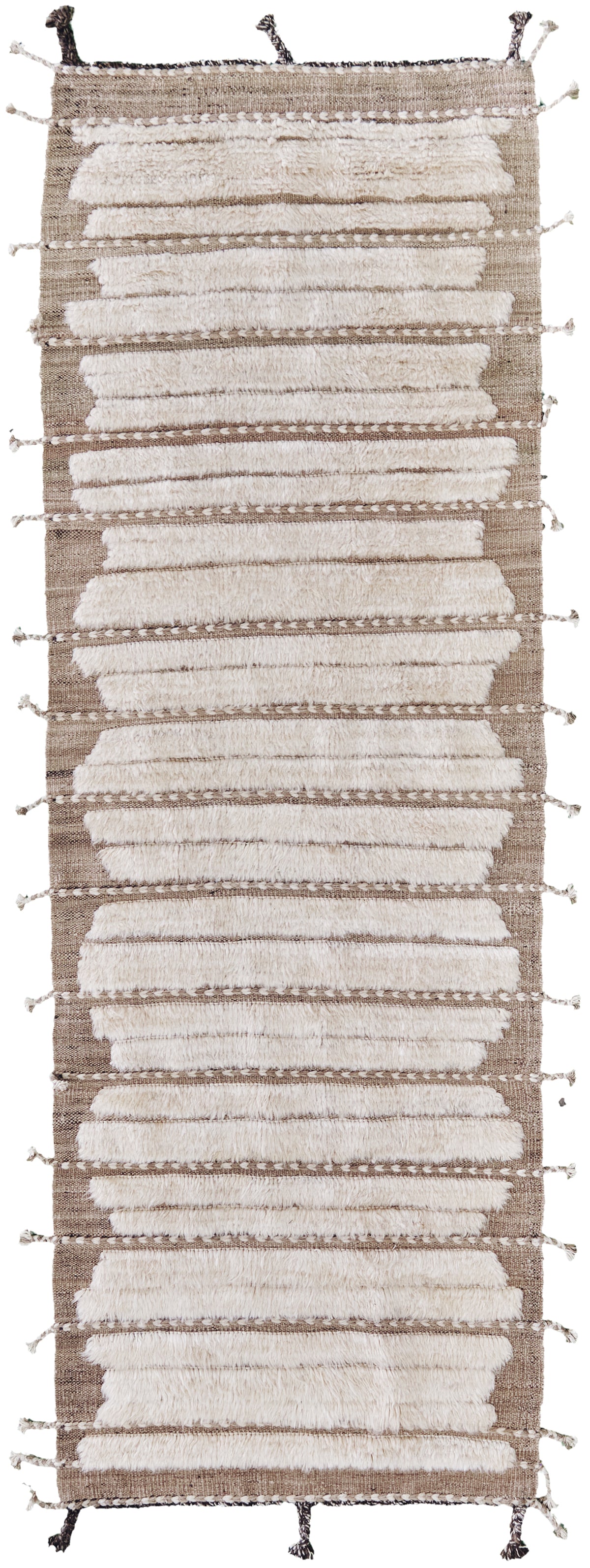 Abrolhos Runner, Haute Bohemian, Ivory Wheat - narrow runner - one-of-a-kind handmade area rug [#2]