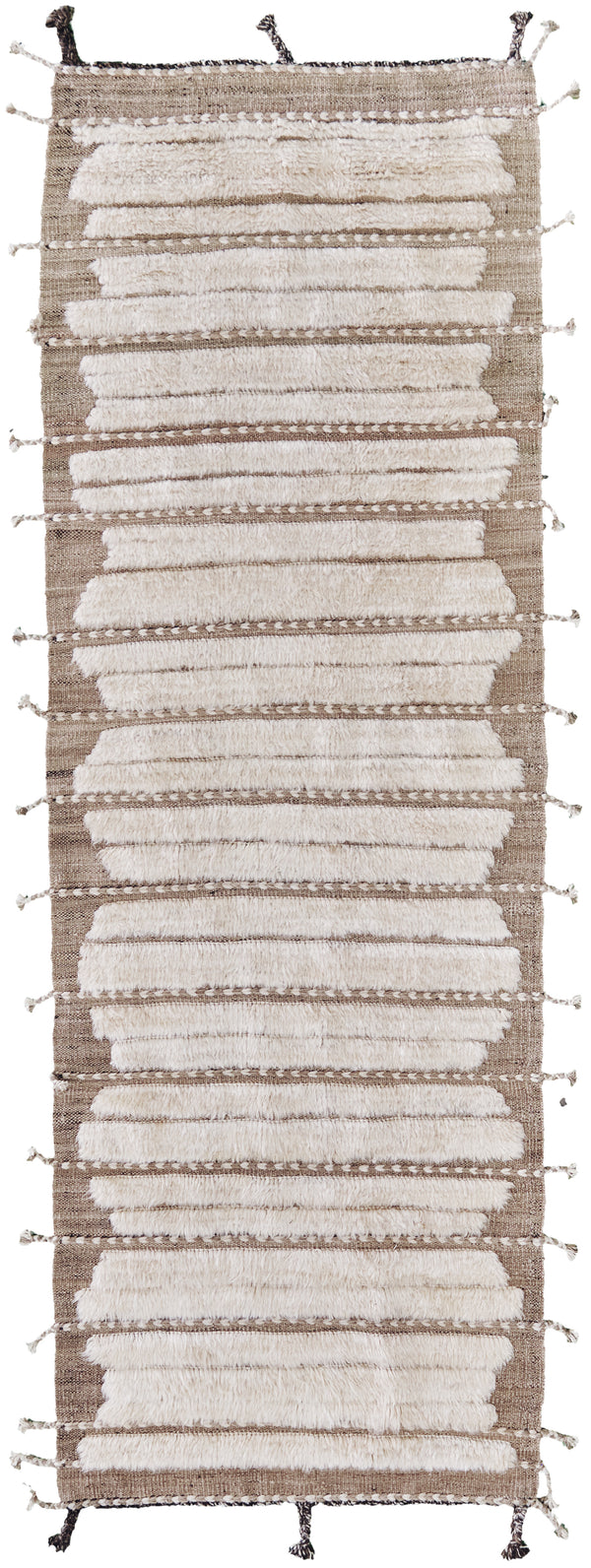 Abrolhos Runner, Haute Bohemian, Ivory Wheat - narrow runner - one-of-a-kind handmade area rug [#2]