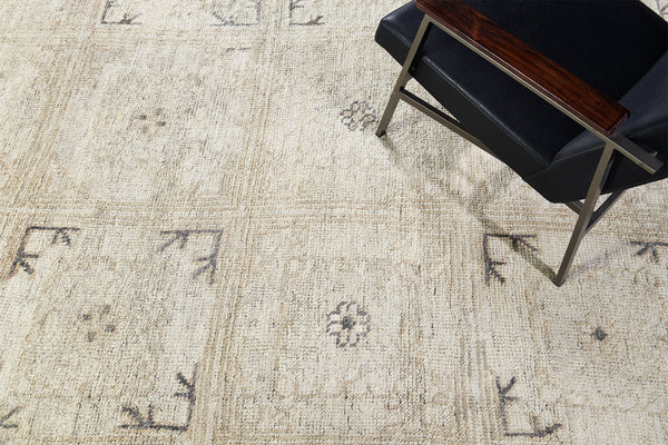Taraneh, Domicile Collection, Ivory Brown - full length showing color variation