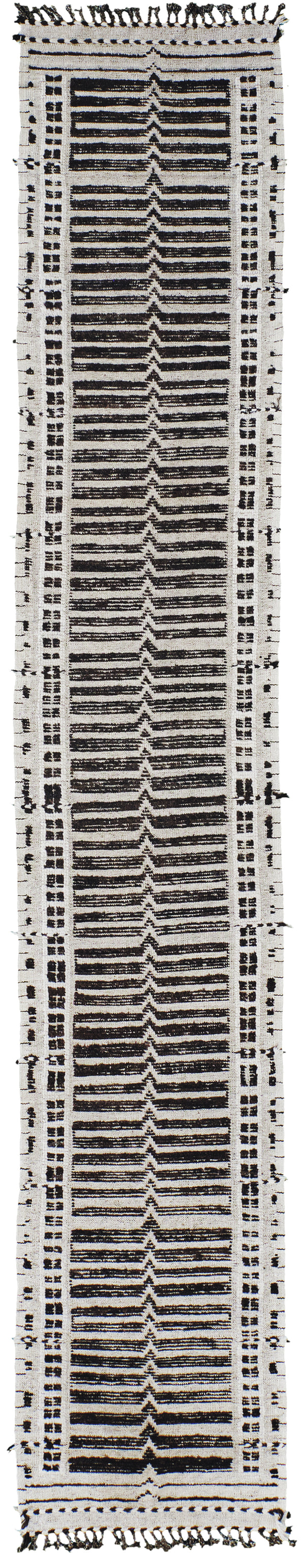 Tala Runner Seasons, Atlas Collection, Ivory Brown - narrow runner - one-of-a-kind handmade area rug [#4]